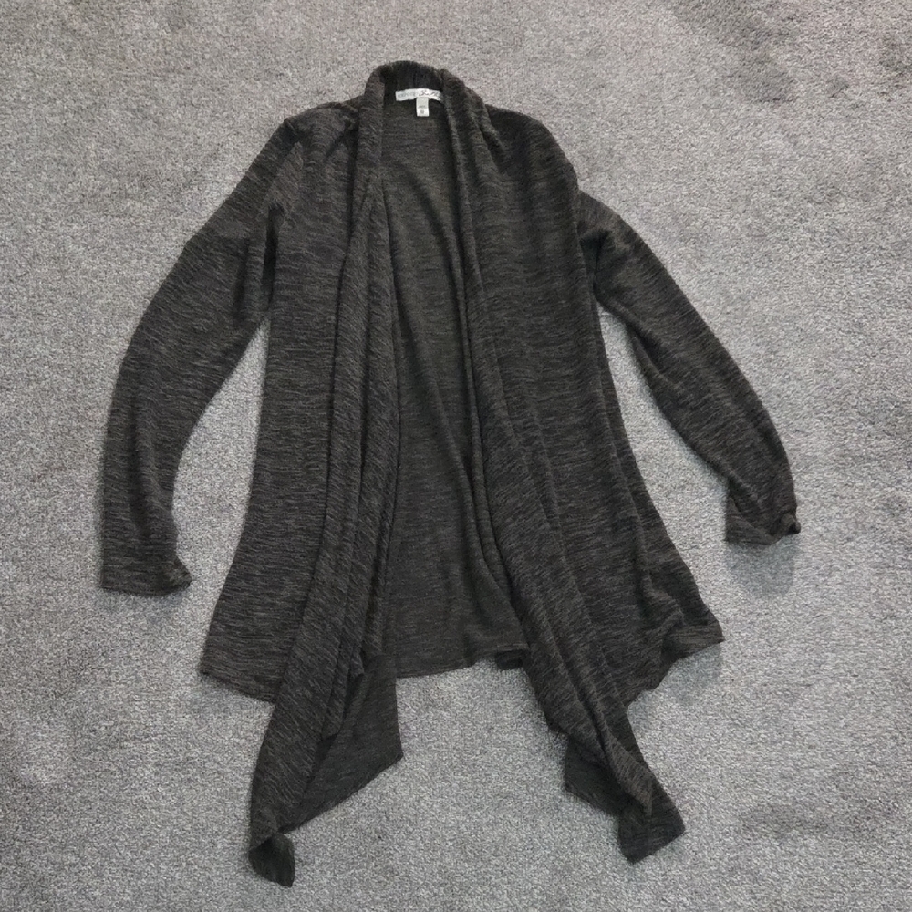 Express Dark Gray Open Cardigan